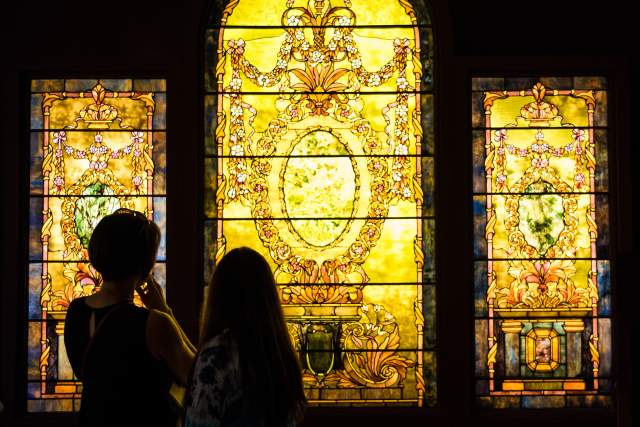 The Charles Hosmer Morse Museum of American Art gazing at stained glass window