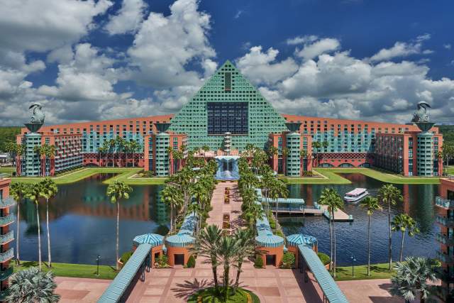 Exterior of Dolphin resort at Walt Disney World Swan and Dolphin Resort