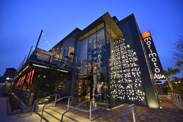 exterior of Morimoto Asia at night