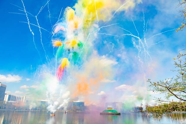 Daytime Fireworks at the Lake Eola Chalk Walk