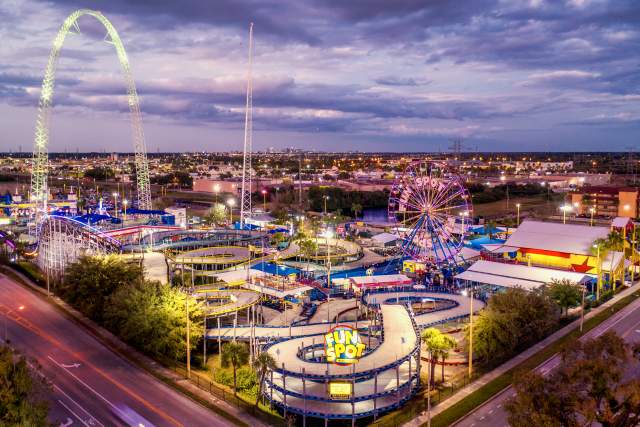 Aerial view of Fun Spot America Theme Parks Orlando