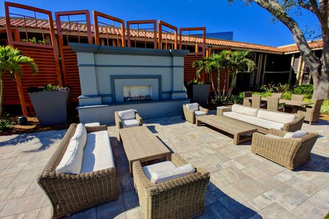 exterior patio of DoubleTree by Hilton Orlando at SeaWorld