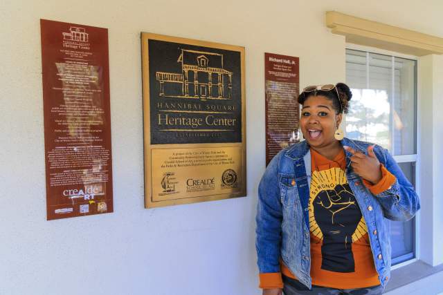 Influencer Katrina Dandridge visits Hannibal Square Heritage Center
