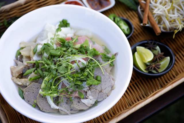 Bowl Of Beef And Vegetables At Pho at Pho Tay Ho in Salt Lake