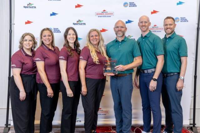 The Sports Salt Lake team accepting the ETA Sports Tourism Organization of the Year award.