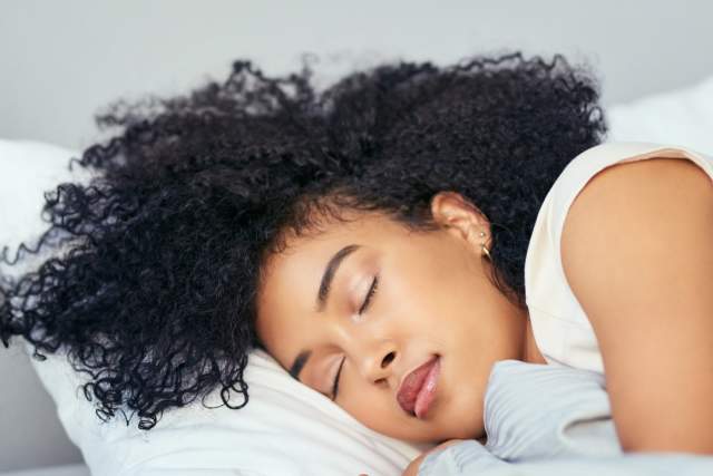 Woman sleeping stock image - hotel