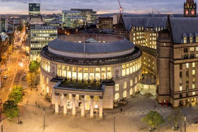 Bird's eye view of St. Peter's Square, Manchester