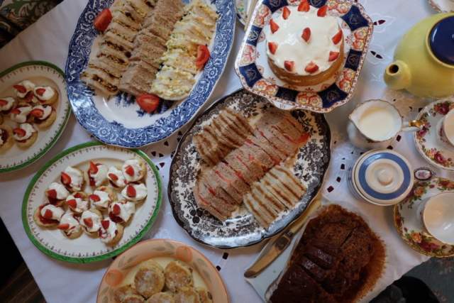 Afternoon Tea laid out on a table