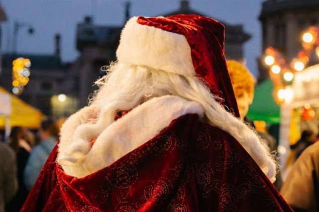 Santa facing away from camera