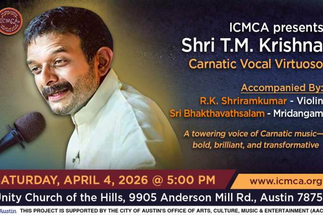 ICMCA presents T.M. Krishna - Visionary Carnatic Vocalist