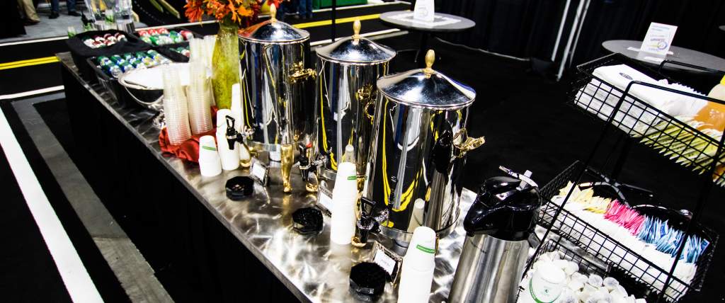 Refreshment set up at Mountain America Expo Center