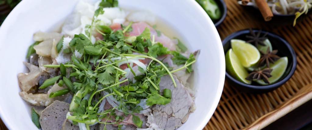 Bowl Of Beef And Vegetables At Pho at Pho Tay Ho in Salt Lake