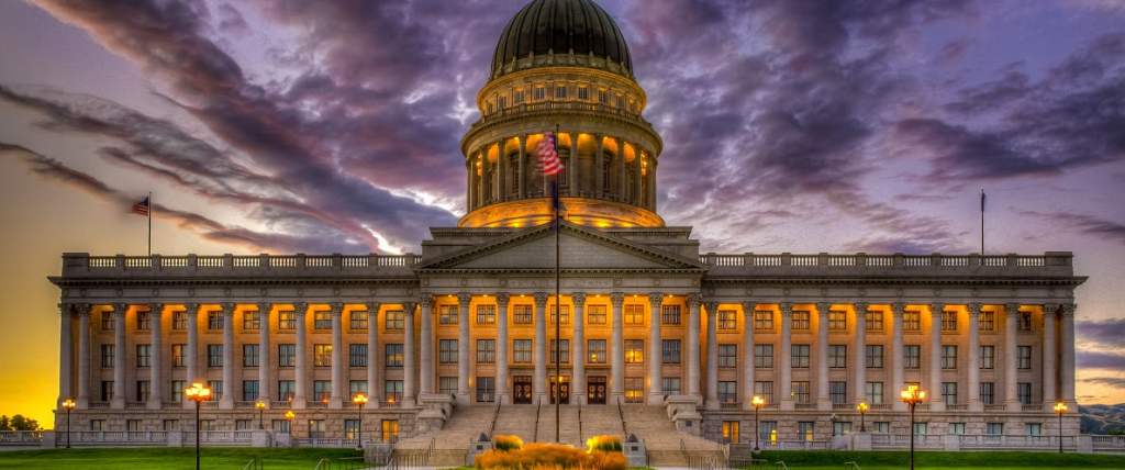 The Utah State Capitol Building has some of the best views of Salt Lake's sunsets