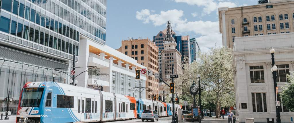 Downtown Salt Lake with TRAX