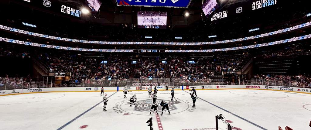 Utah Hockey Club on the Ice at the Delta Center