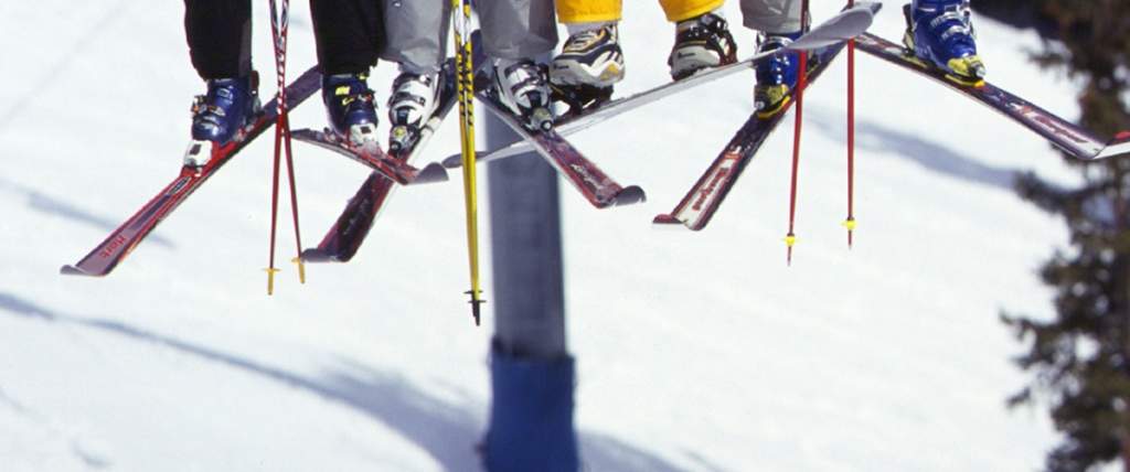 Skis on a chairlift