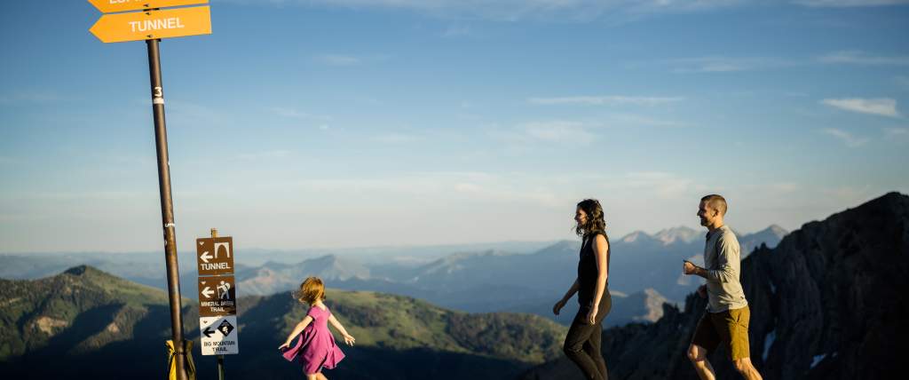 Family Hiking near Snowbird in Little Cottonwood Canyon