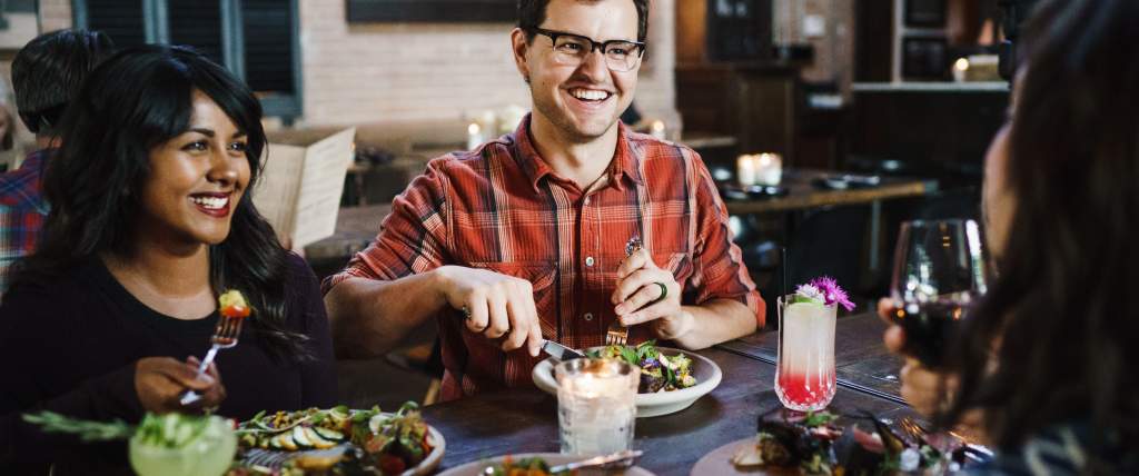 Friends dining at Pallet in Salt Lake