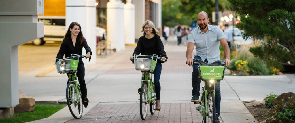 Riding GREENbike in Downtown Salt Lake