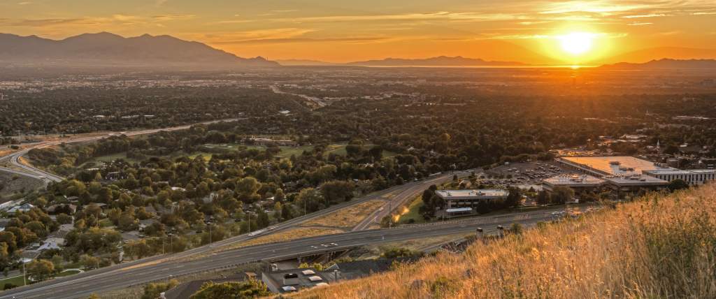 Sunset on Salt Lake Valley