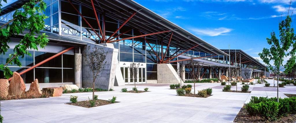 Exterior view of the Mountain America Expo Center