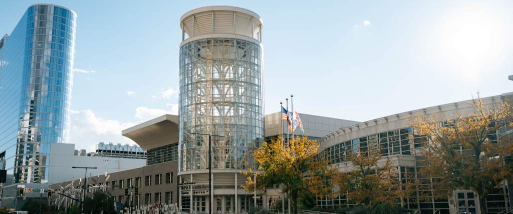 Salt Palace Convention Center Tower photo in the fall