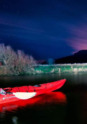 night time canoeing on the River Roe, Limavady