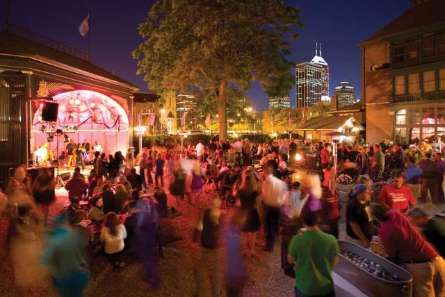 Dance the night away with live music at the Rathskeller biergarten
