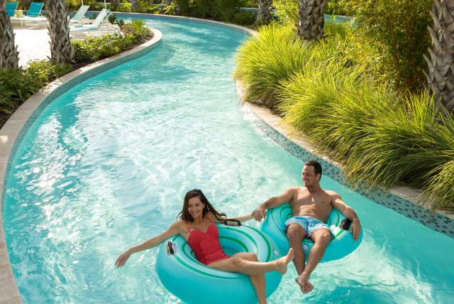 Lazy river couple at Hilton Orlando Buena Vista Palace