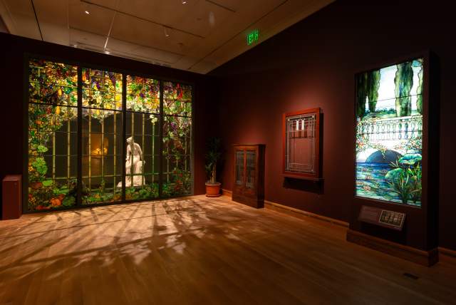 Image of statue and artwork at the Morse Museum.