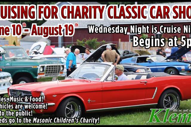 Cruising for Charity CAR SHOW at Klem's!