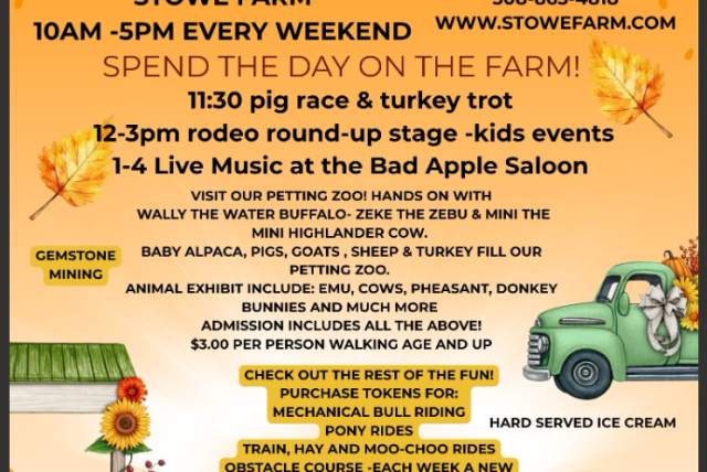 Weekly Fall Festival at Stowe Farms!!
