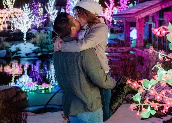 Evermore Park Valentines Day Event with Couple Kissing