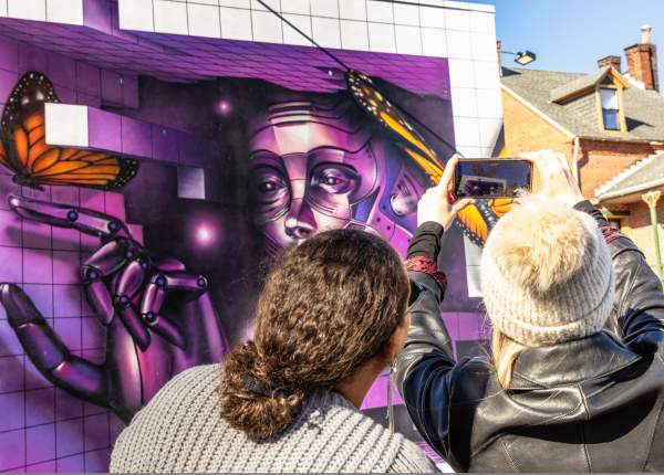 two people enjoying the augmented reality trail
