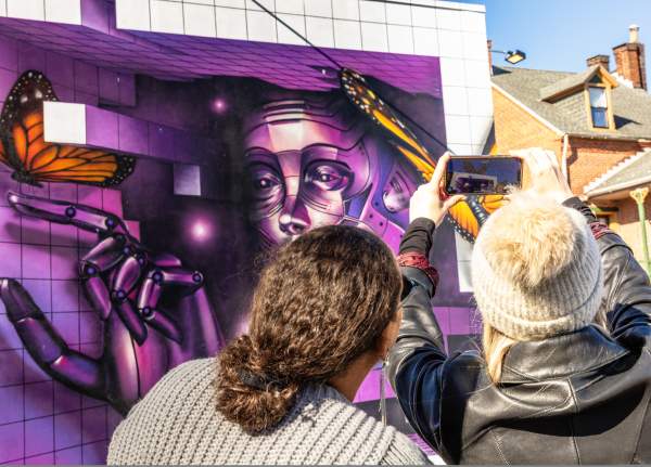 two people enjoying the augmented reality trail