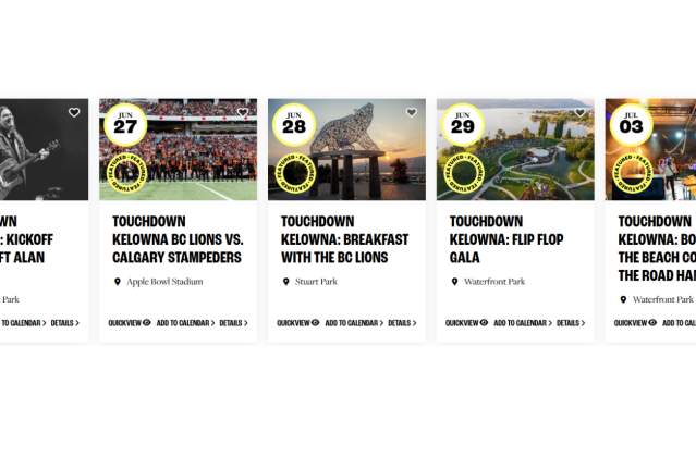 Touchdown Kelowna BC Lions Events