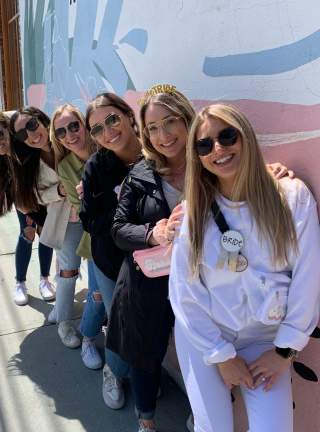 A bachelorette party on the food tour.