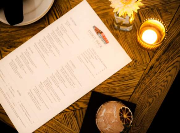 Restaurant menu