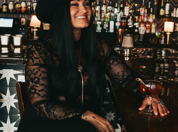 Woman at a bar