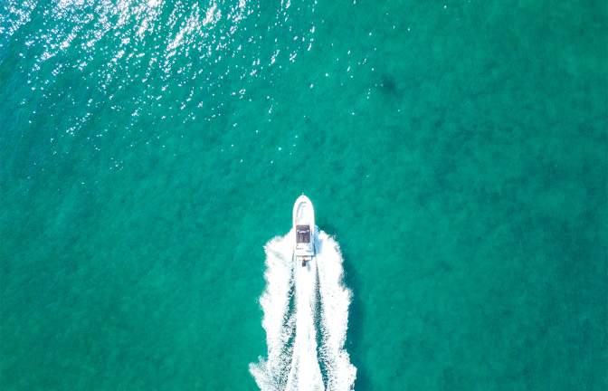 aerial of boat