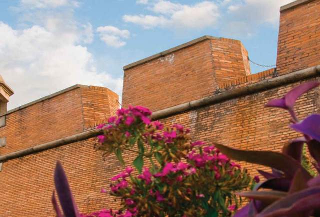 exterior wall of Colonial Fort Conde