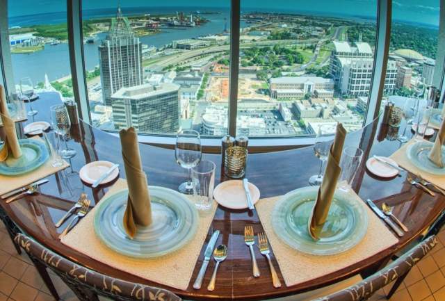 arial view of the city from Dauphin's restaurant