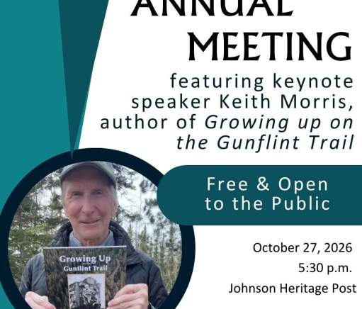 Cook County Historical Society Annual Meeting with Guest Speaker Keith Morris