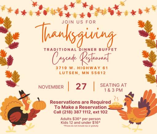 Cascade Restaurant Traditional Thanksgiving Buffet