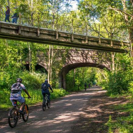 Cyclists on the Bristol & Bath Railway Path - credit Sustrans