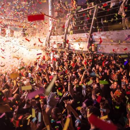 Audience inside Bristol's Lakota nightclub with confetti raining down - credit Lakota Bristol