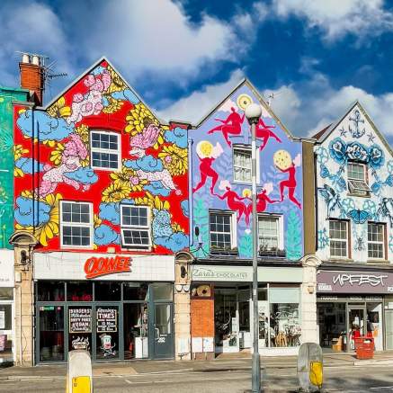 'The Six Sisters' artwork by Bex Glover, Lucas Antics, Zoe Power, Gemma Compton, Sophie Long and Ejits on North Street, Bristol - credit Hannah Judah