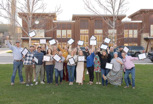 Leadership Big Sky Graduates celebrating with certificates