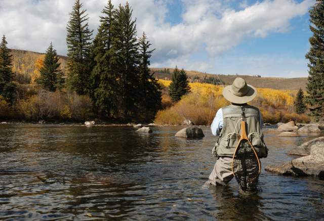 Fly fishing man