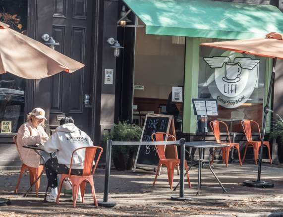People eating at Lift Coffee Shop & Cafe